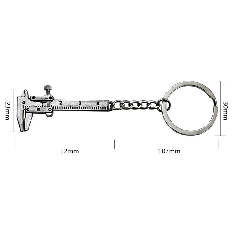 Creative Fashion Vernier Caliper Keychain For Man Woman Jewelry Accessories Christmas Gift Portable Gadget Model Tool Keychain