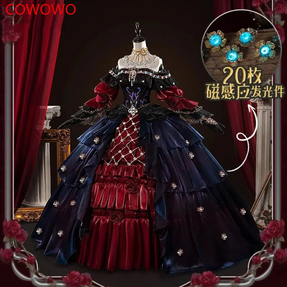 COWOWO Identity V Marie Bloody Queen Game Suit Elegant Dress Uniform Cosplay Costume Halloween Carnival Party Outfit Women