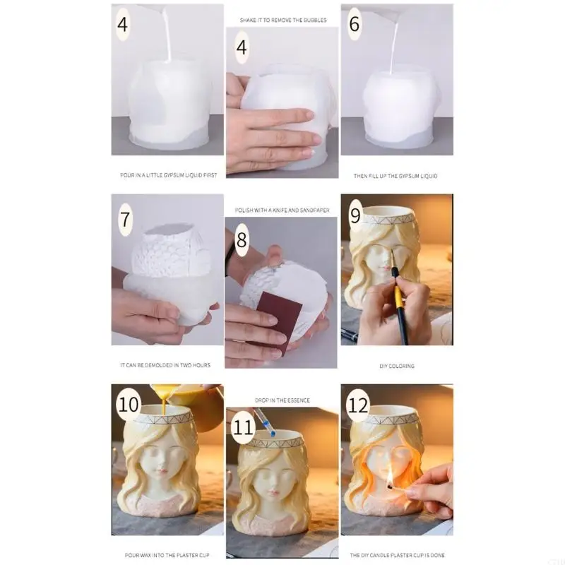  Detailed Silicone Mold for Resin Jewelry Holder Cement Flower Pots Crafting