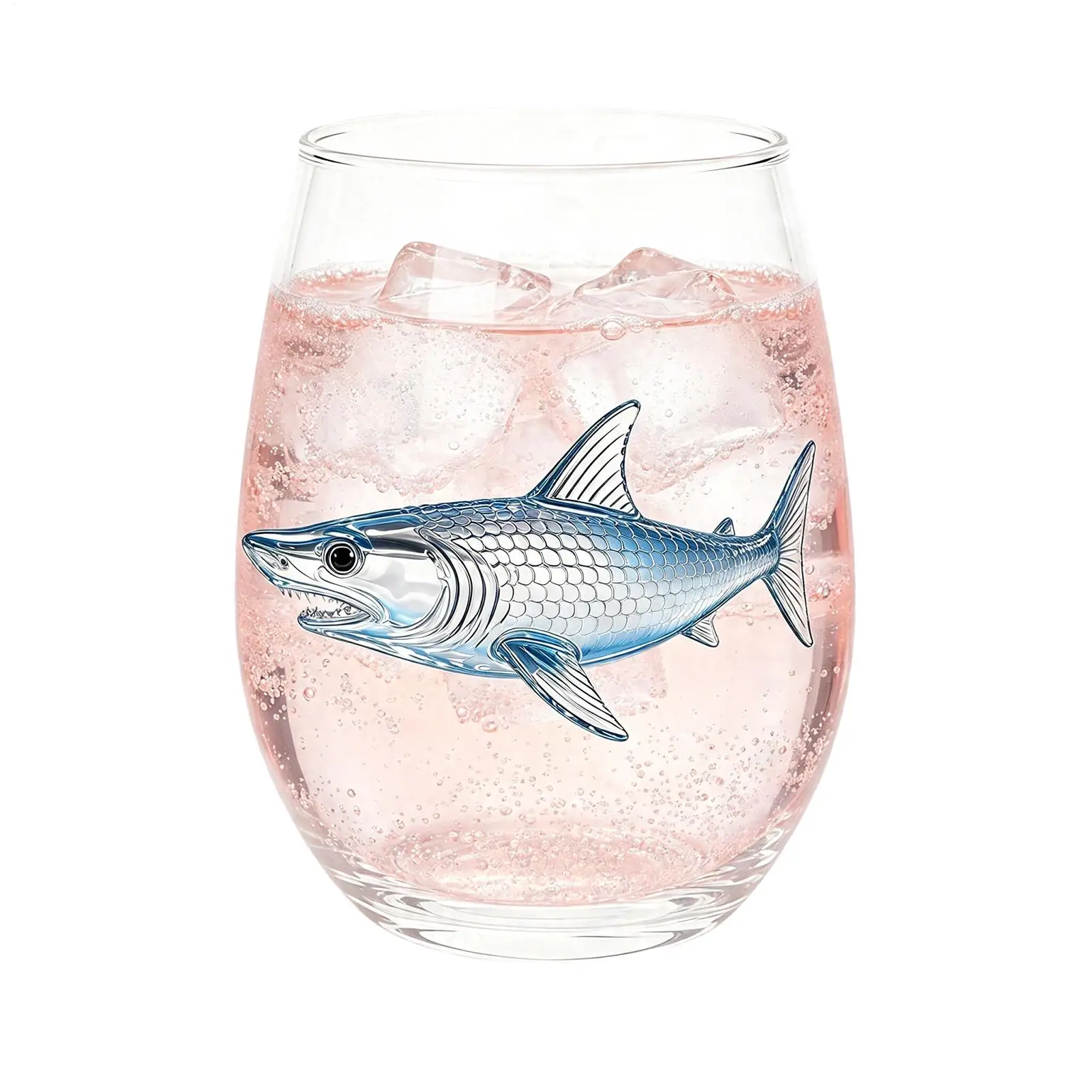 Clear Wine Glasses 400ML Coastal Theme Cocktails Drinking Cup Transparent Animal Print Glass Cup For Bar Home Decor Kitchen