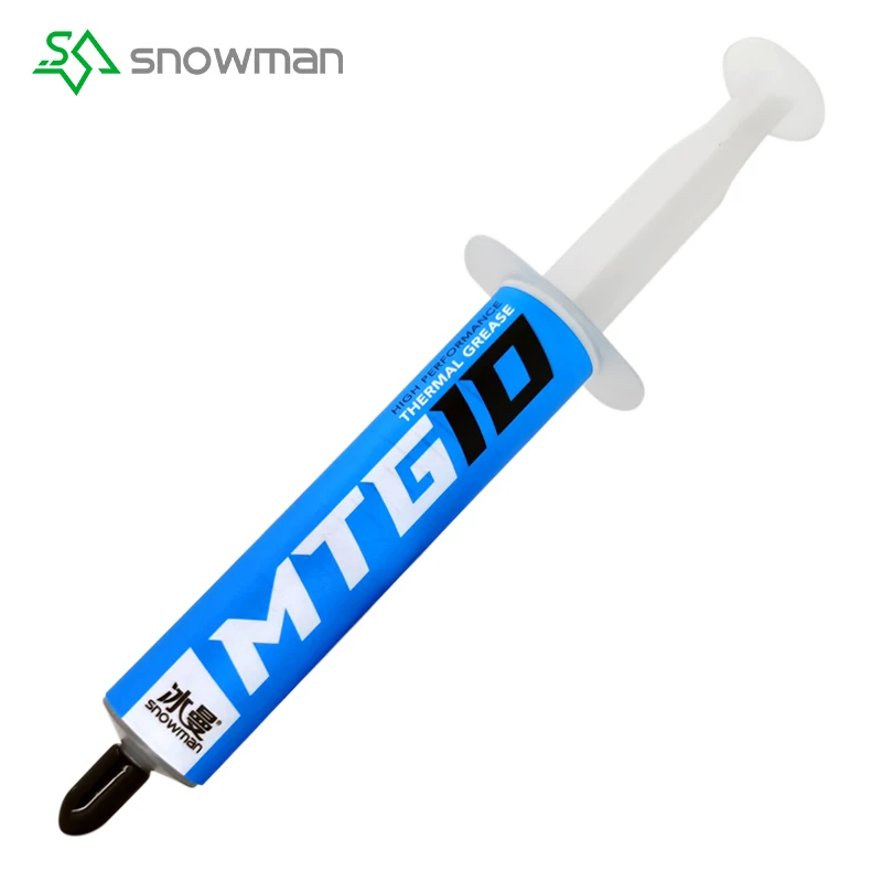 Pasta Térmica SNOWMAN MTG10 14.3W/mk para Processadores de Computador, Graxa Térmica para CPU, GPU, LED, Notebook, Graxa de Silicone para Dissipador de Calor de PC