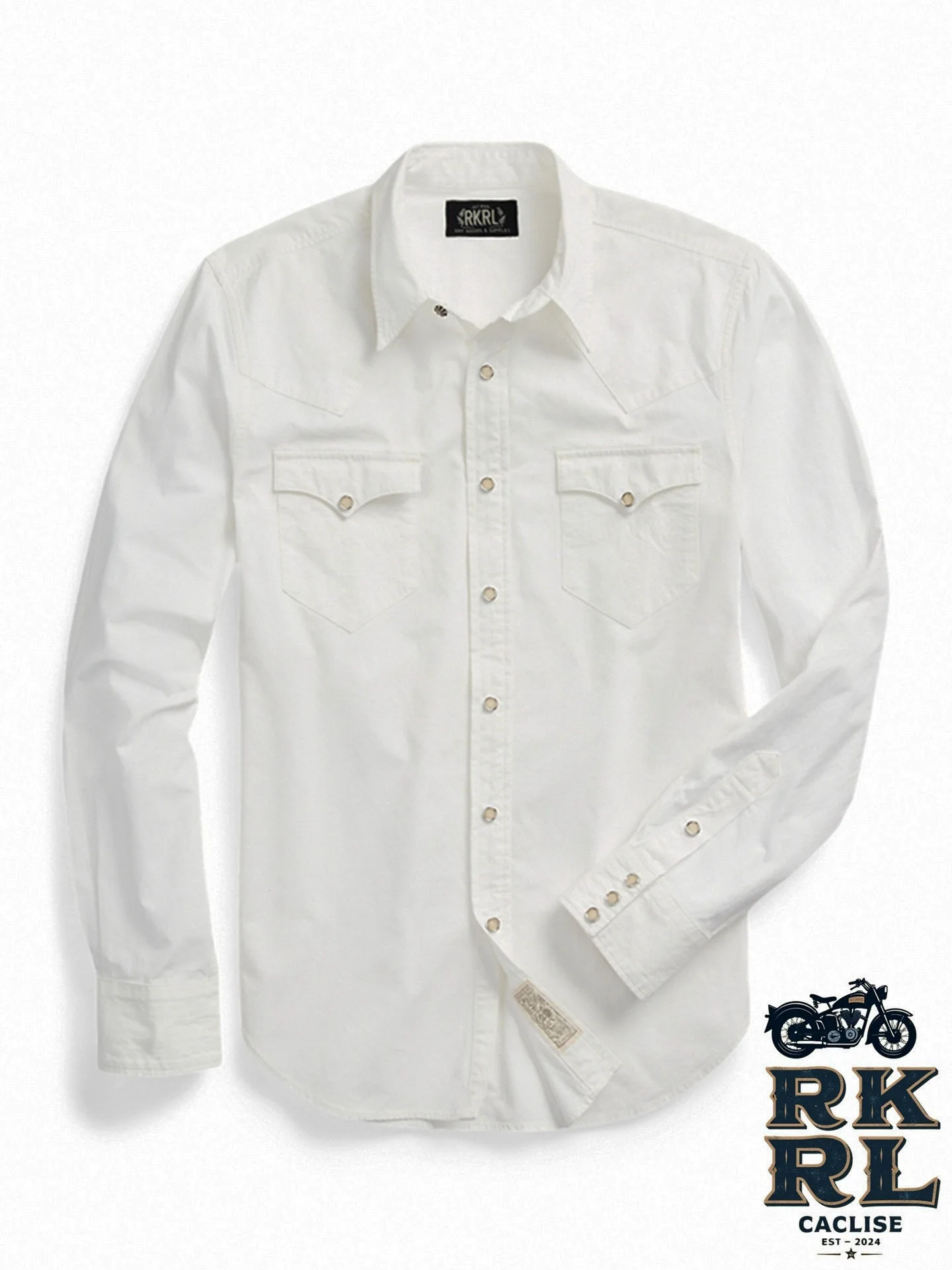 

RKRL Western Sle Slim Fit Cotton Denim irt Vintage American Retro Men's Long Sve Button Decorated Worn out Ameika Jaet