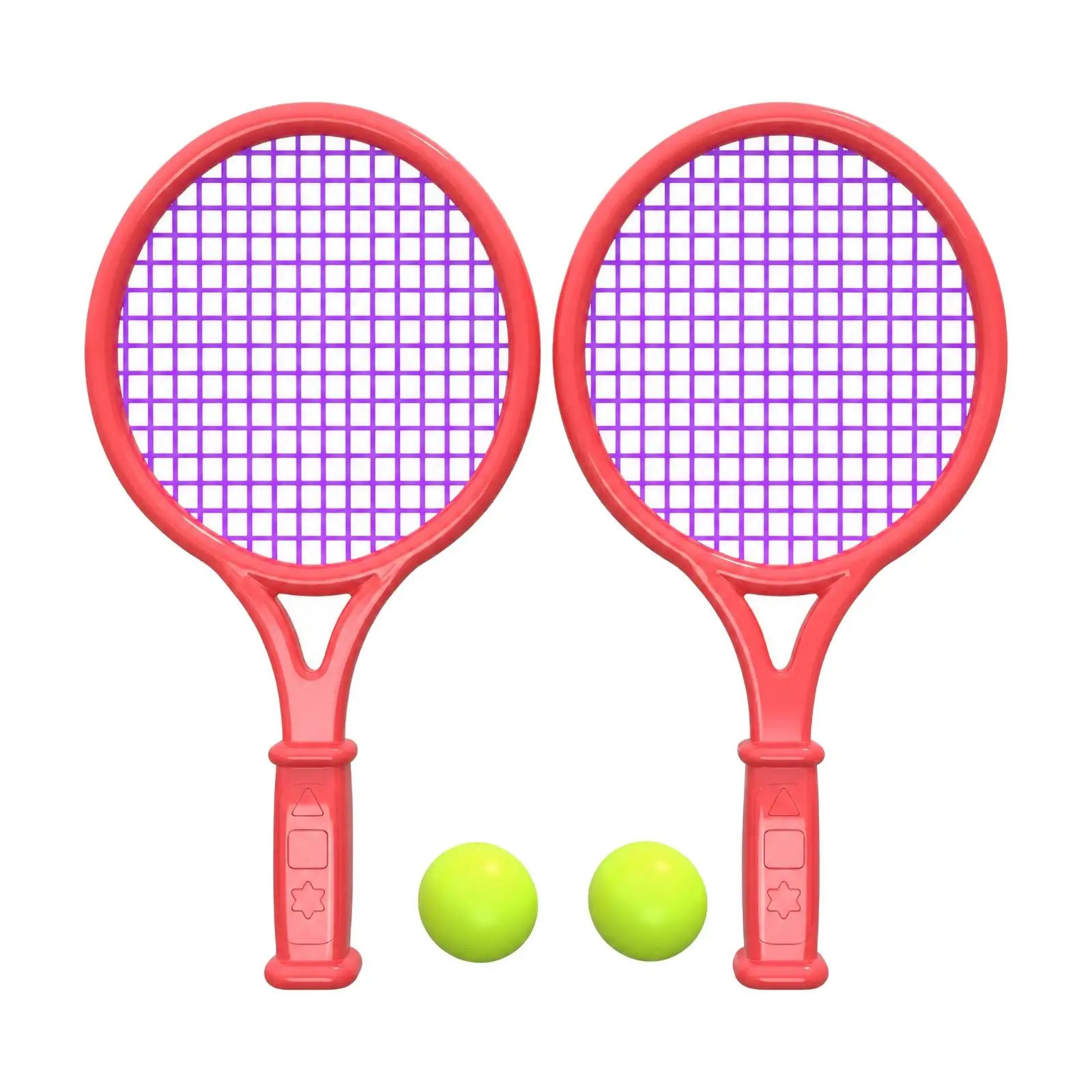 Child Tennis Racket Plastic Frame Beginner Racquet with Small Practice Balls for Parent Child Rally Games Indoor Outdoor Toddler