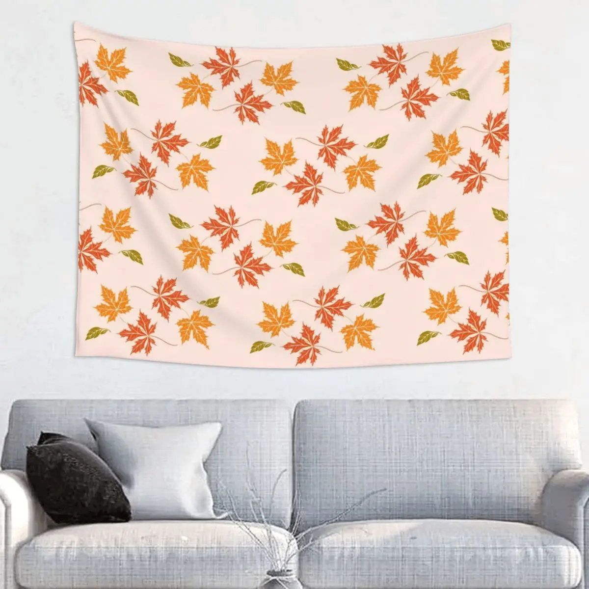 Maple Fallen Leaves Tapestry Bohemian Polyester Wall Hanging Autumn Leaf Room Decor Yoga Mat Art Wall Tapestry