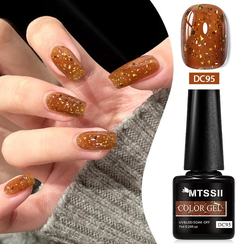 

MTSSII 6 Colors Jelly Amber Glitter Gel Nail Polish Crystal Gel Sheer Nail Art Gel Semi Permanent UV Gel Varnish Nail Supplies