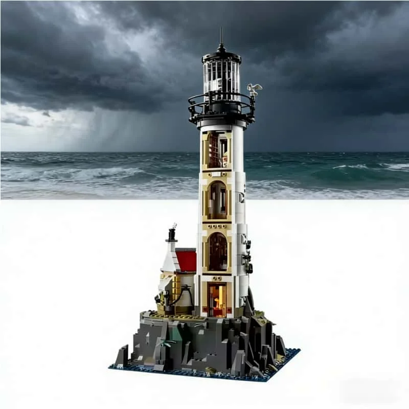 

2025 Electric lighthouse model Christmas gift 2065PCS creative brick Adult education Christmas birthday toy