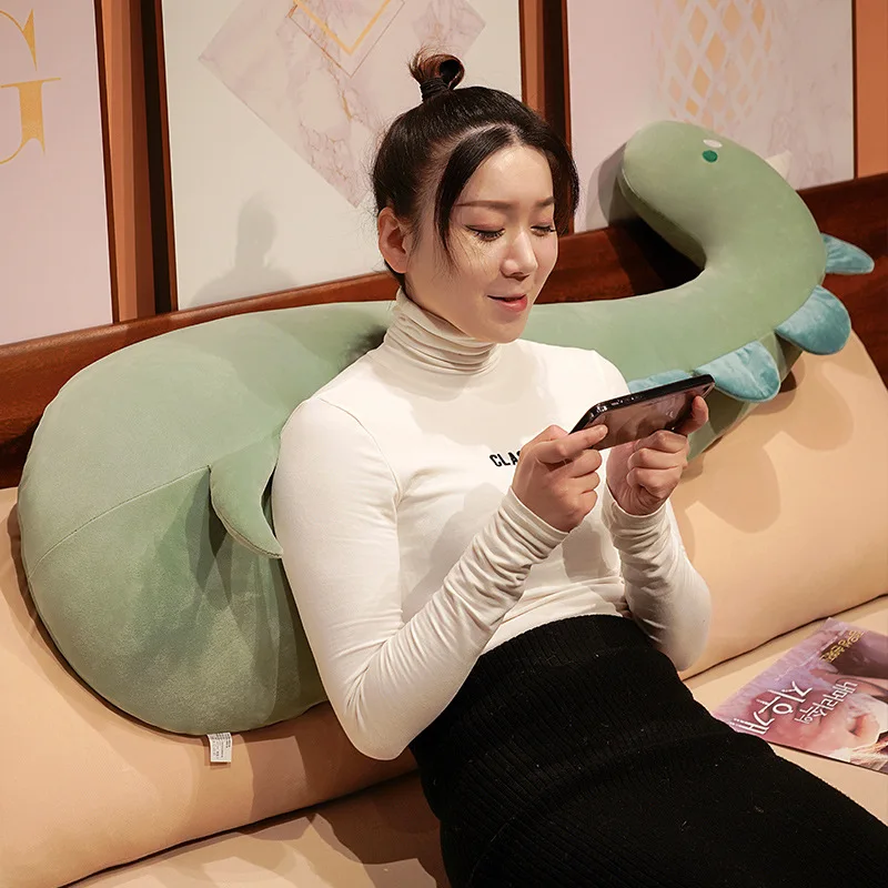 Kawaii Giant Stuffed Animal Long Unicorn Pillow Dinosaur Goose Shark Plush Pillow Cute Bed Surround Washable Decor Cushion Gifts