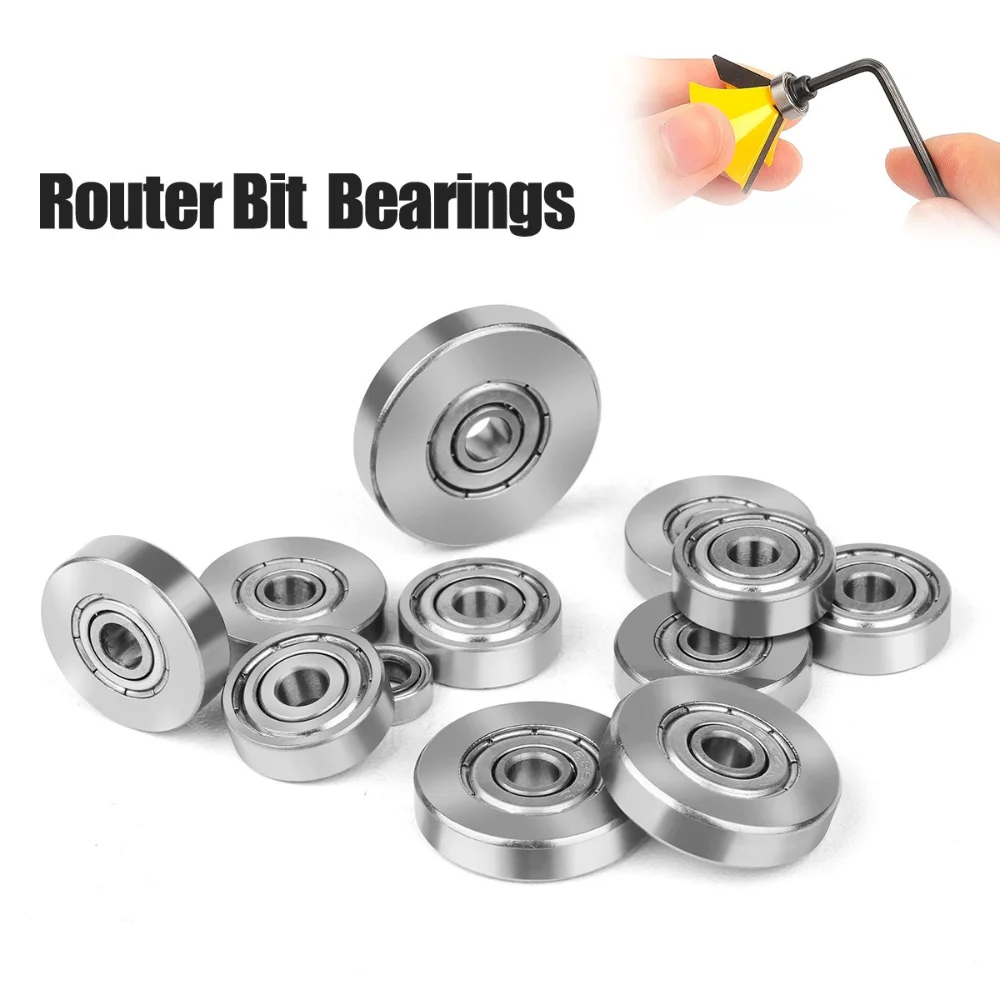 Router Bit Replacement Bearings Multiple Sizes Ball Bearing for Flush Trim Wood Milling Cutter Blade head bearing Woodworking
