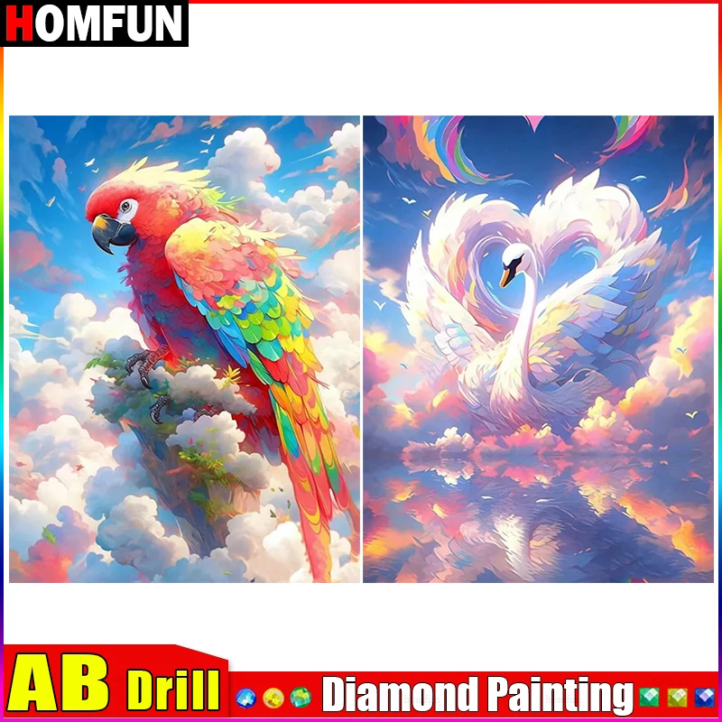 HOMFUN AB Rhinestone Painting Crystal Decor Diy Diamond Painting 