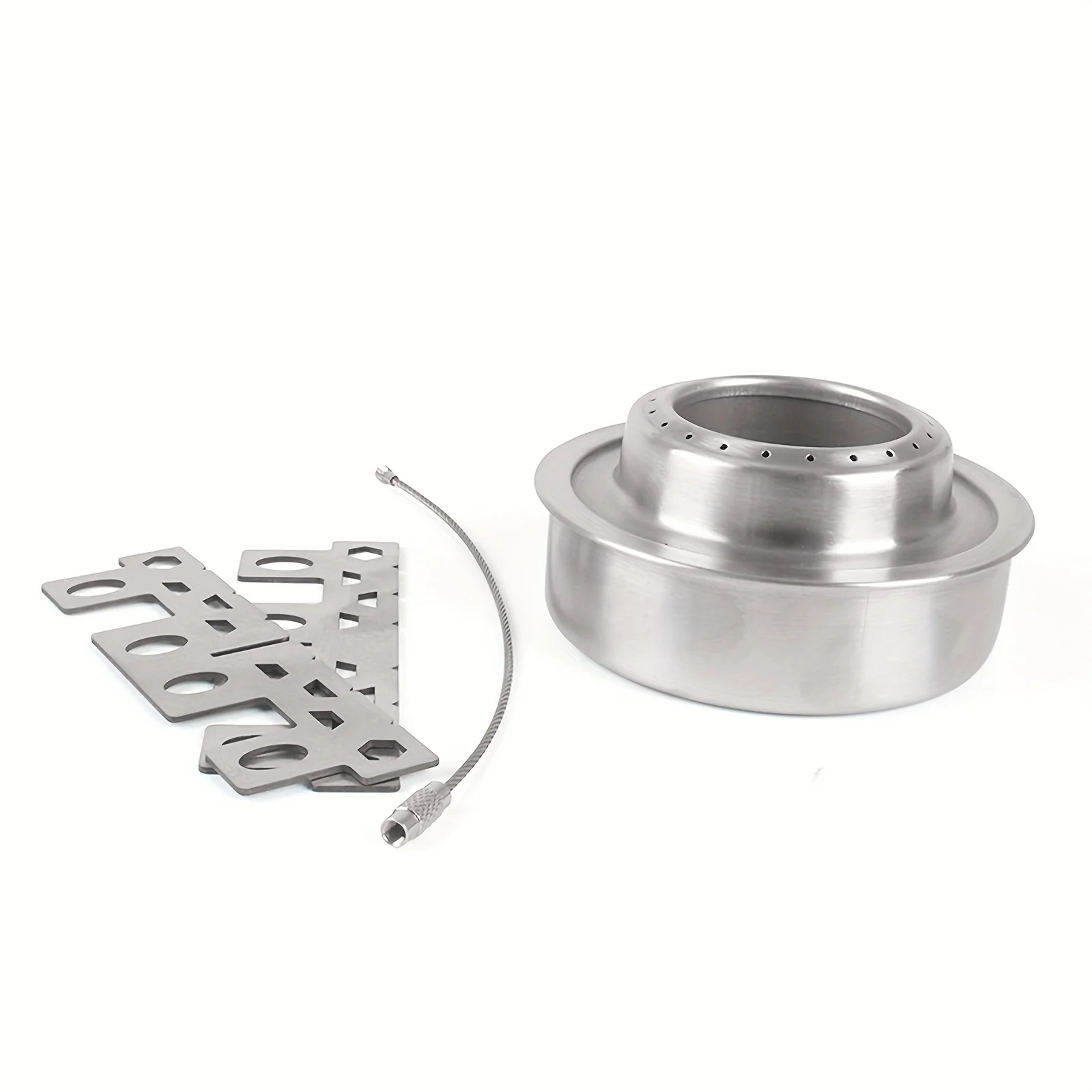 Portable Stainless Steel Alcohol Stove, Outdoor Camping Hiking Backpack Cooking Burner, Aluminum Alloy Structure, with Cross Sha image 5