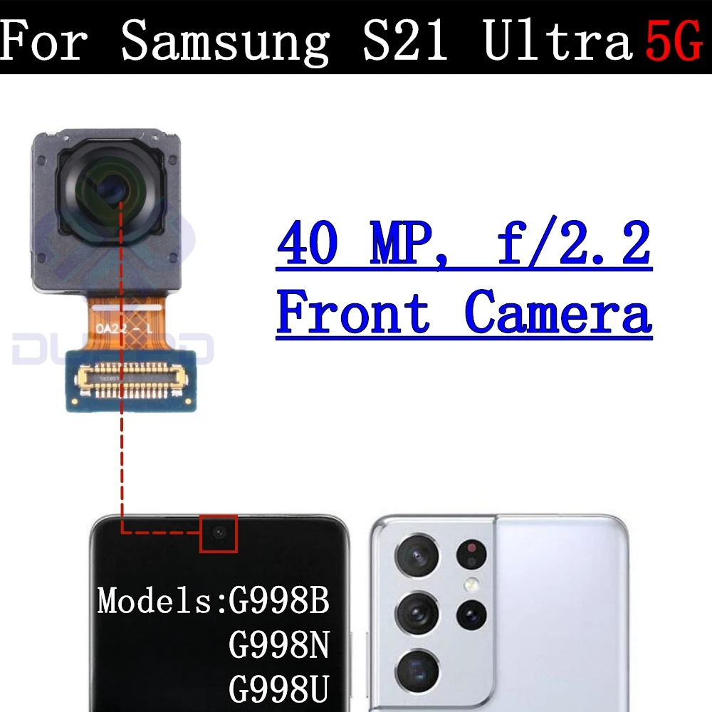 Frontal Selfie Front Camera Module For Samsung Galaxy S21+ Ultra S22+ Ultra S23+ Ultra S21FE G991 G998 S901 S908 S918