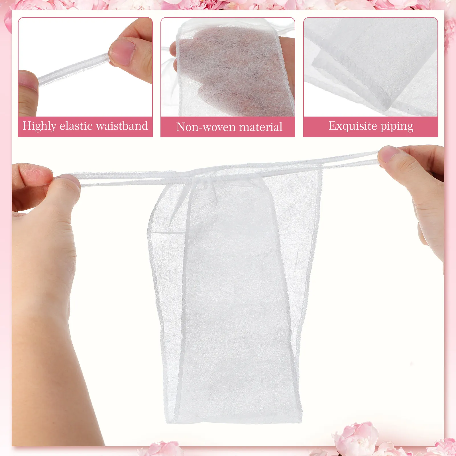 100 Pcs Disposable Panties Women Spa T Thong Underwear Cutesliving Store Menstrual Panties Bachelorette Thong Spa Sauna Briefs