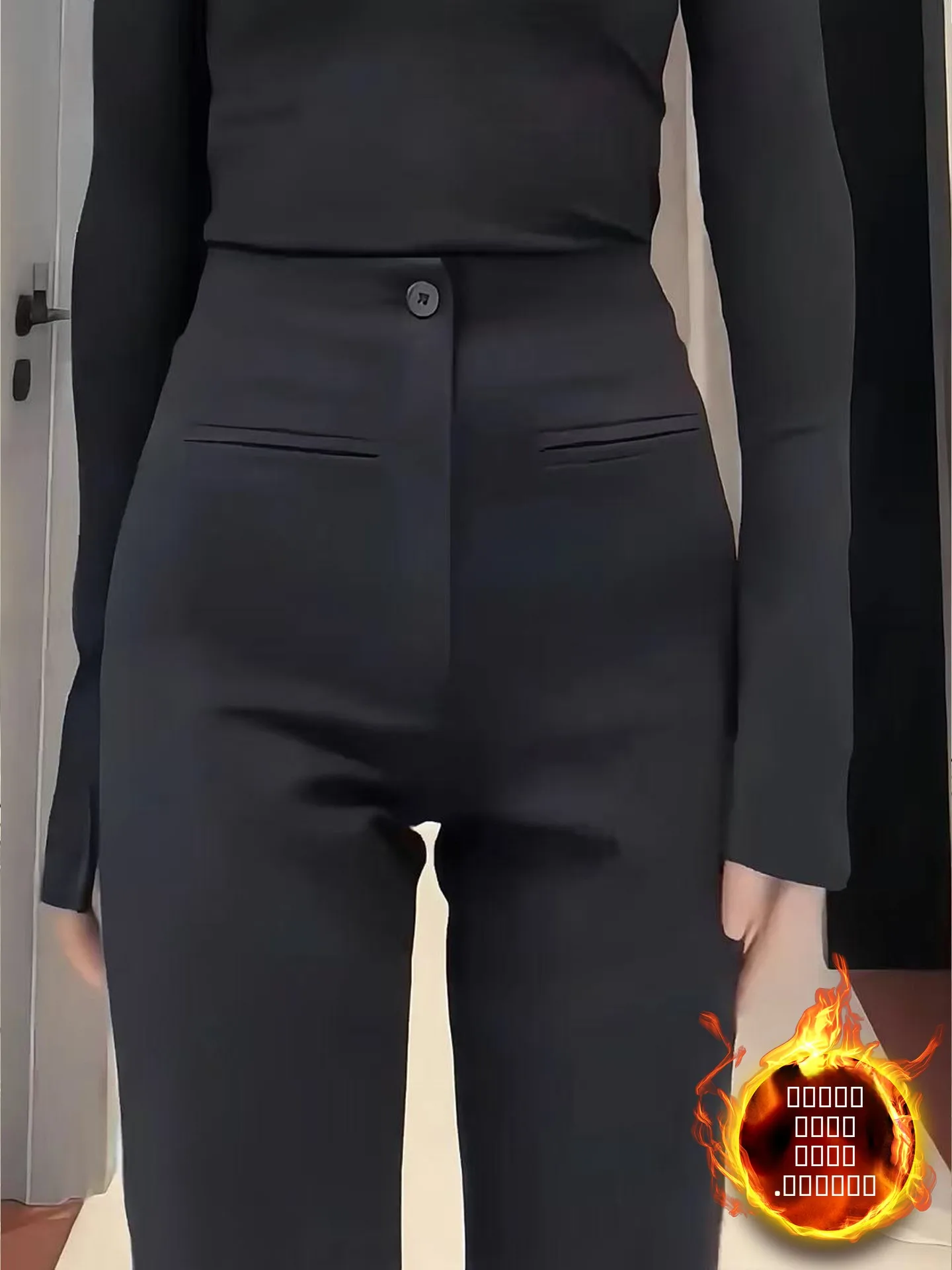 

Женские брюки-клеш с высокой талией, облегающие, для весны и осени, черные, удлиненные, широкие, модель 70, брюки-клеш с широкими штанинами