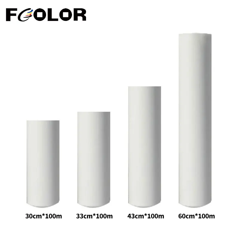 Fcolor 60cm*100m Dtf Film Roll Dtf Heat Transfer Pet Film for Epson XP600 I3200 I1600 Dtf Printer for T-shirt Hoodies Printing