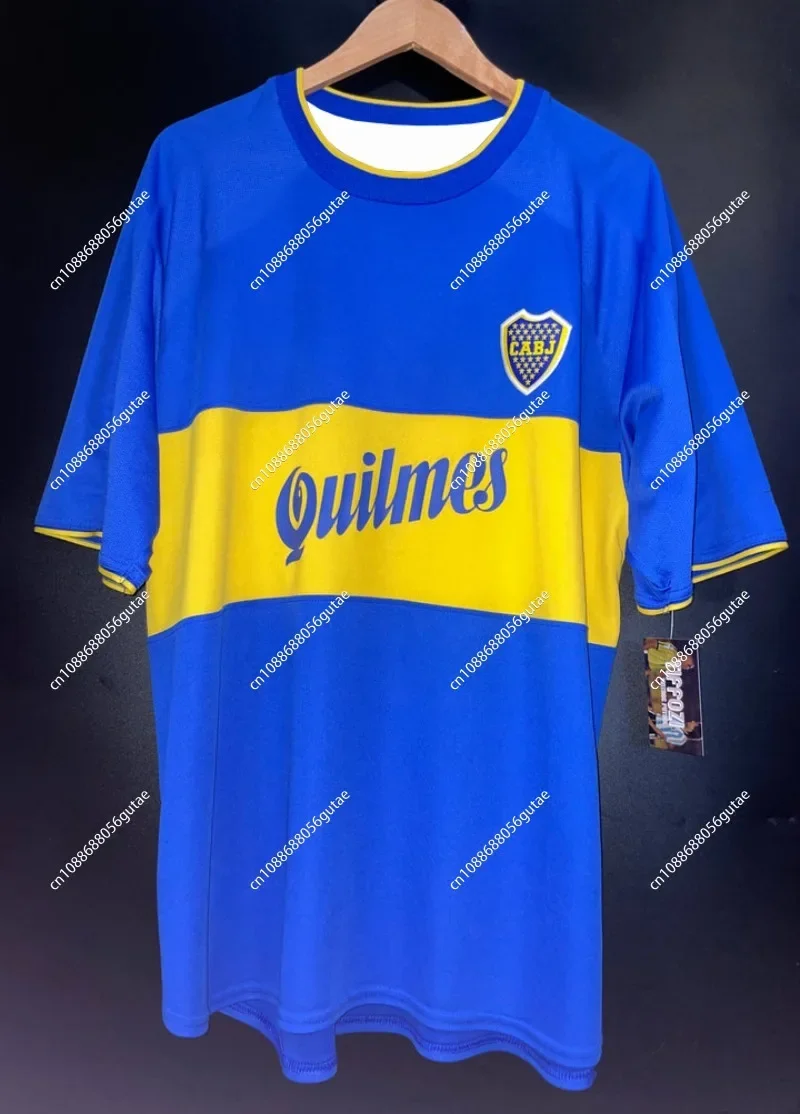 Retro Jersey Summer Men's Boca Juniors 2000-01 Season Jersey 3D Printed T-shirt Comfortable and Breathable Outdoor Sports Top