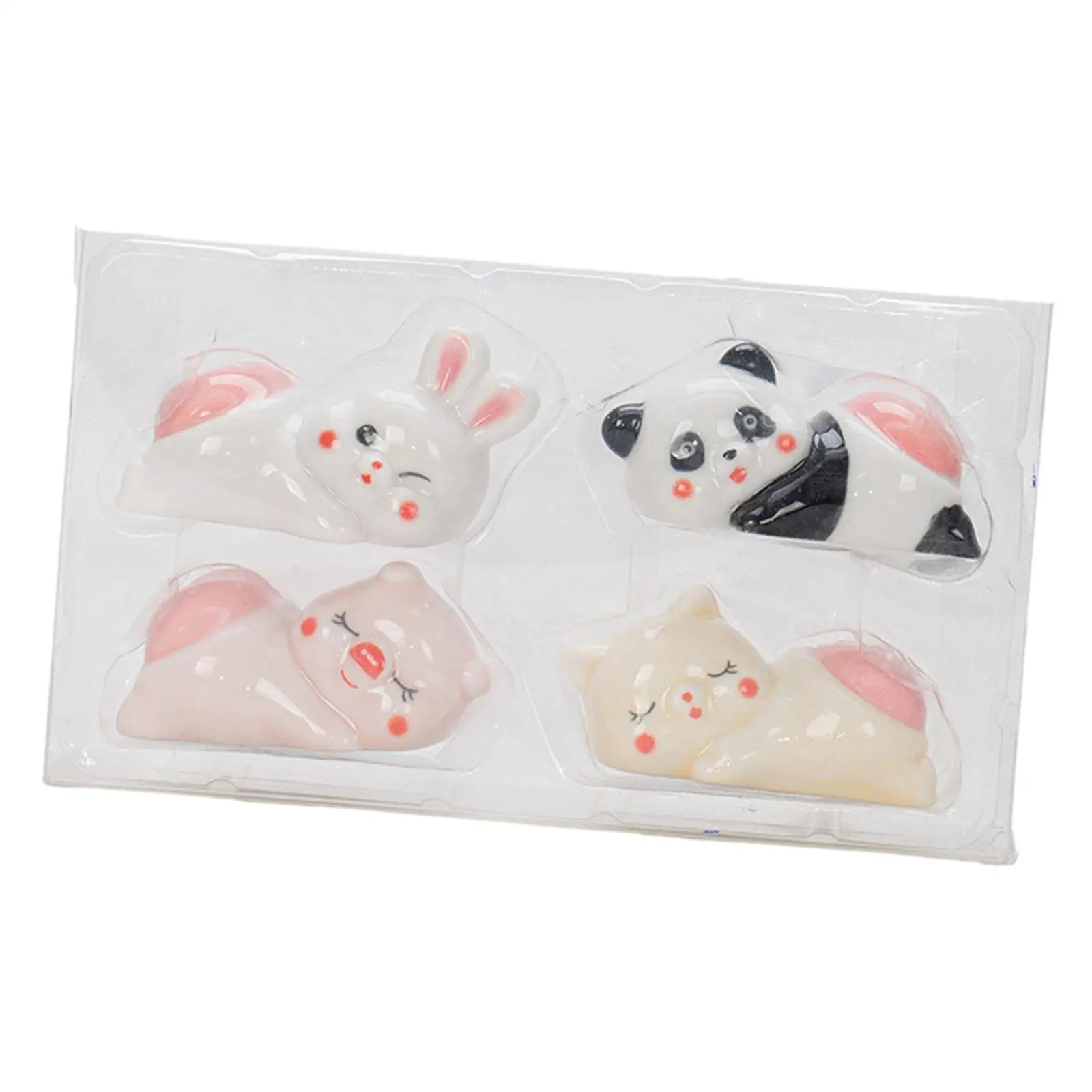 Ceramic Chopstick Rest Set Animal Design Spoon Stand Porcelain Fork Rack Tableware Holder Collectible Home Decor