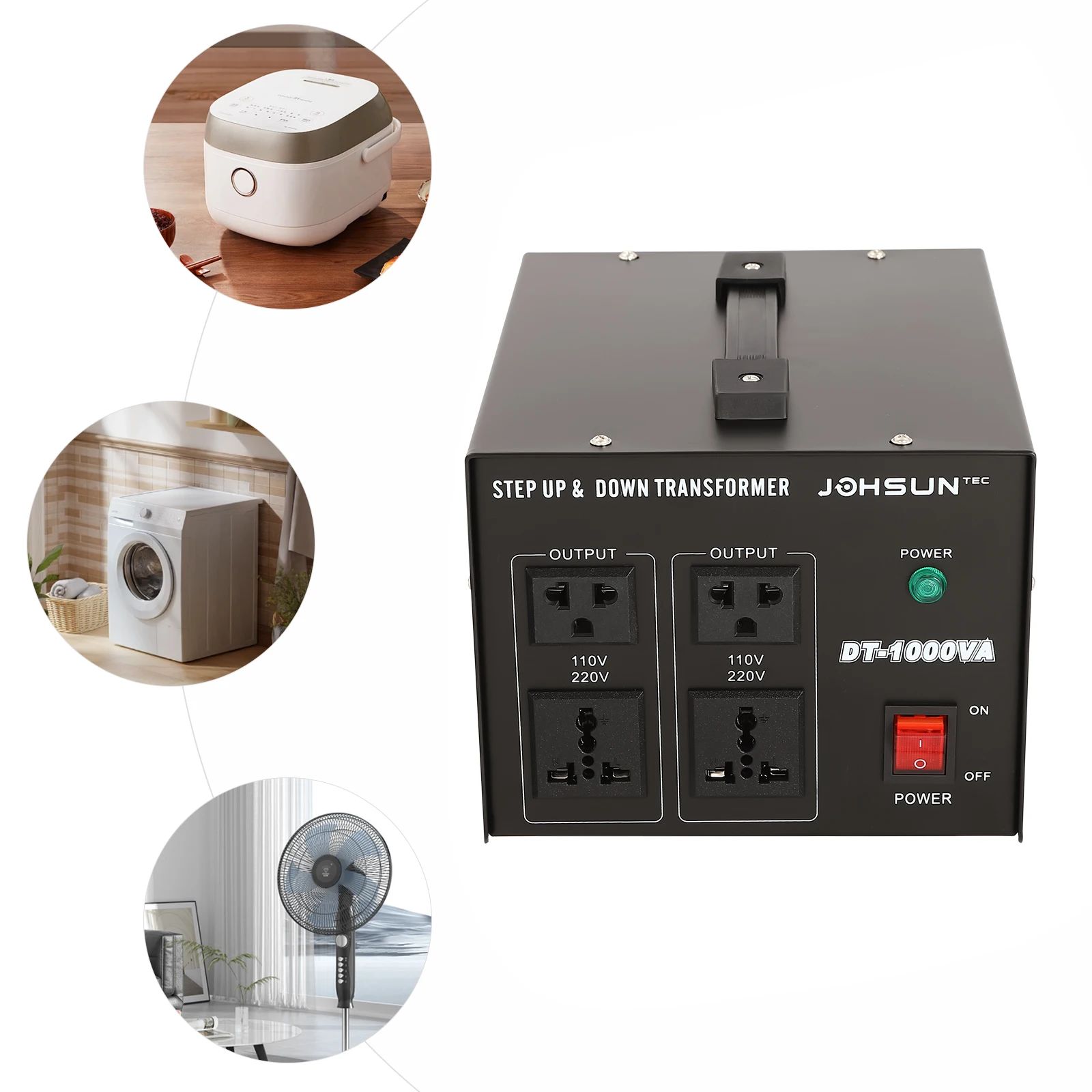 Trasformatore convertitore di tensione da 1000 W, convertitore trasformatore step up/down da 220 V a 110 V o 110 V a 220 V Alimentatore domestico