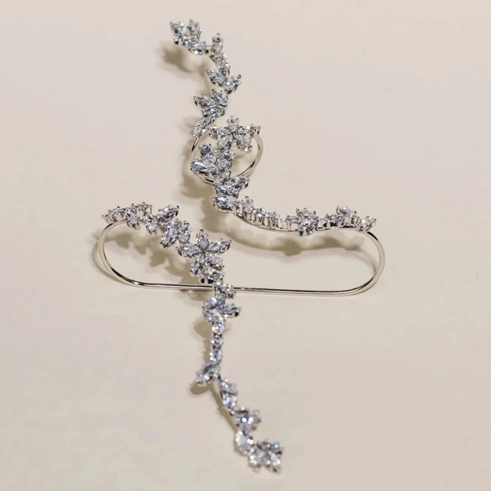 XSBODY 5A+ Hand Zircon Palm Bracelet for Women Cuff Wedding Adjustable Bridal Handlets New Bangle Wedding Bracelet Jewelry Gift
