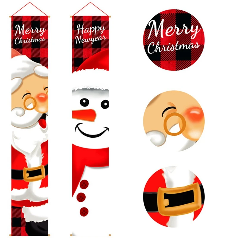 Christmas Porch Banner, Door Banner, Christmas Decorations Porch Sign, Hanging Welcome Banner Sign Decor