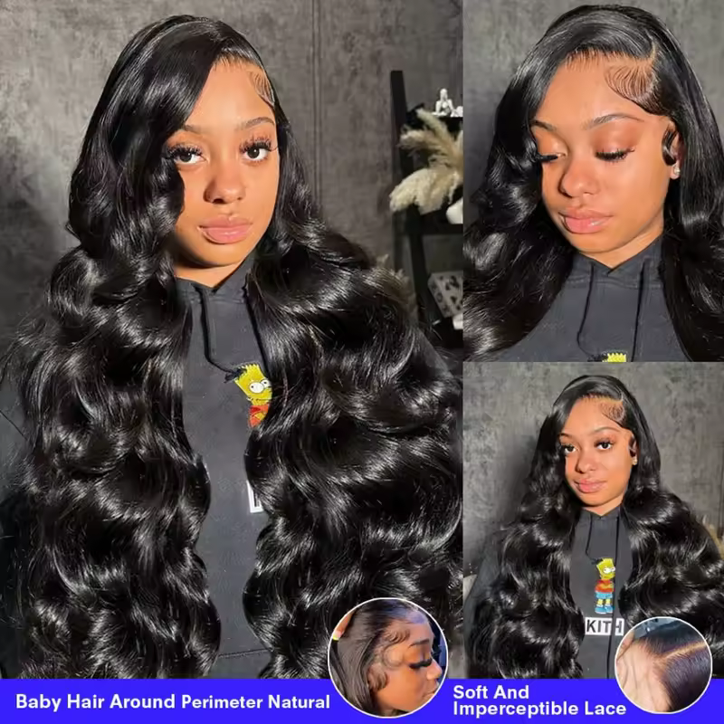 Body Wave Human Hair Wigs 13x6 Hd Lace Frontal Wigs 220 Density 40 Inch For Black Women Pre Plucked Loose Wave Lace Frontal Wig - Image 3
