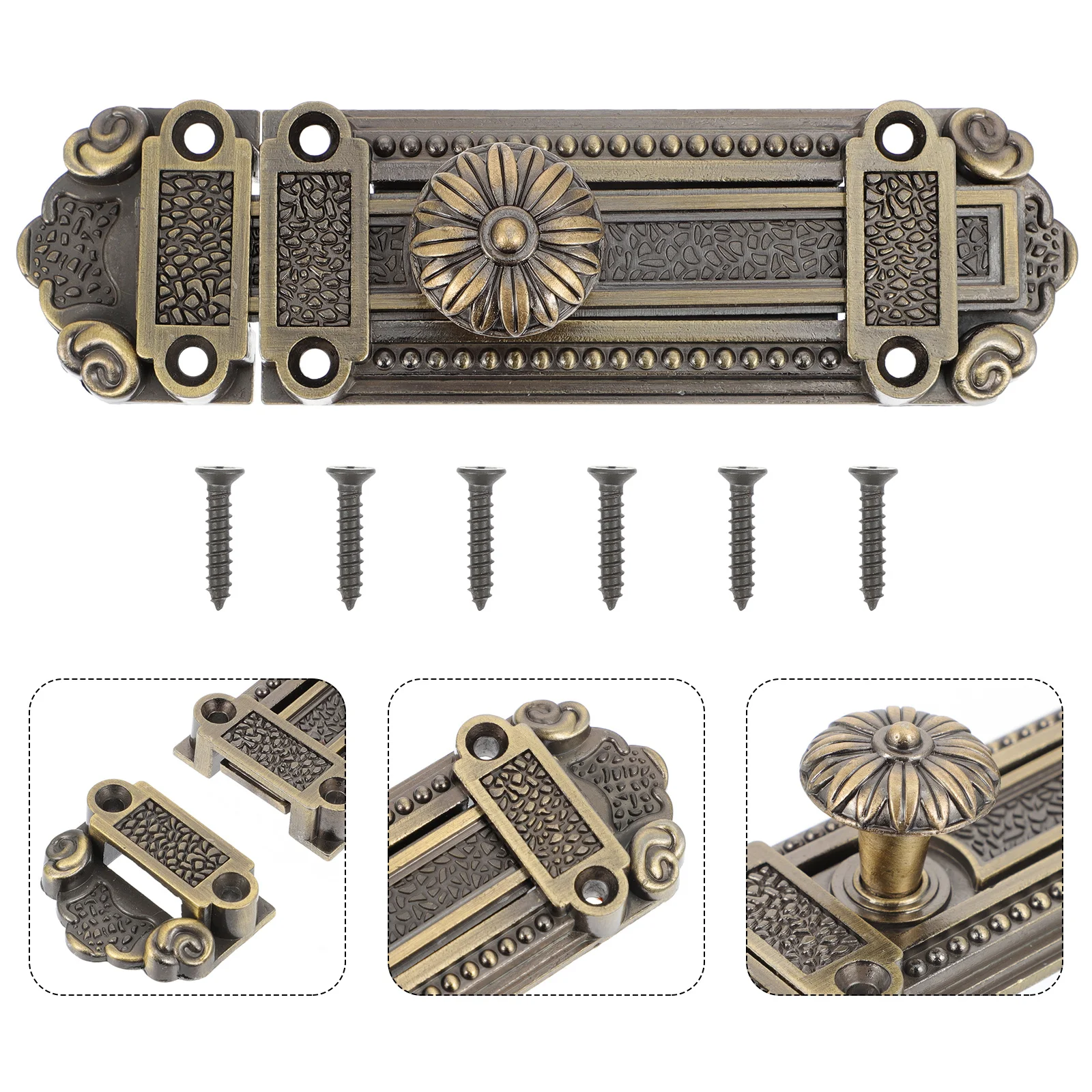 1 pc Zinc Alloy Vintage Slide Door Bolt Lock For Bathroom Kitchen Garage Rust Resistant Lightweight Security Latch Hardware