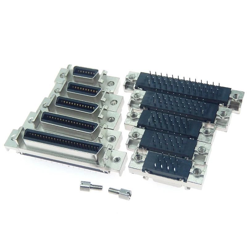 1pcs SCSI CN Slot Socket Welding Plate - 14/20/36/50Pin Female Connector, Straight/Right Angle for Industrial Equipment