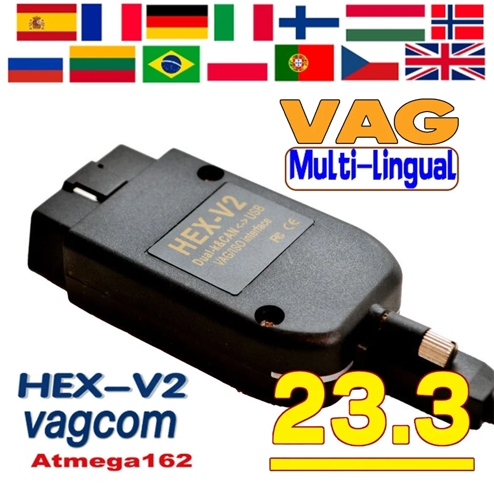 

Многоязычный сканер для автомобиля HEX V2, VAG, USB интерфейс V22.9, V22.10, диагностические инструменты для Mazda, Audi, Ford