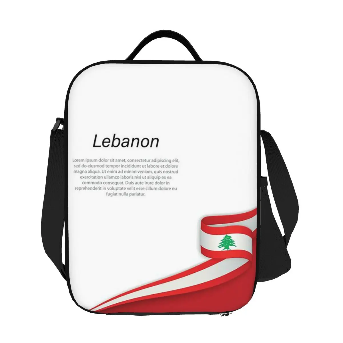 

Волнистый флаг Ливана, изолированные сумки для обеда, ланч-боксы, холодильник, термобокс для обеда, сумки для еды для пикника для женщин и детей, работа