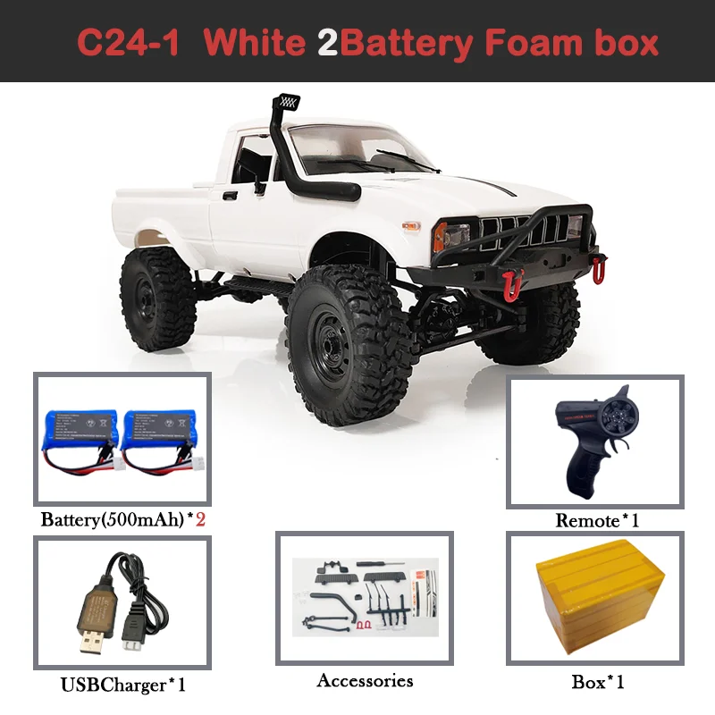 WPL 1:16 C24-1 Full Scale RC Car 2.4G 4WD Rock Crawler Electric