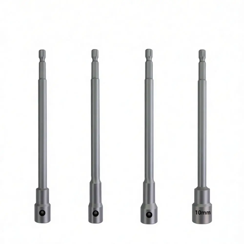 Extended Hexagonal Socket Drill Bit Adapter For Fuxin Tool Steel Magnetic Nut Setter Power Impact Wrench Screwdriver Tool