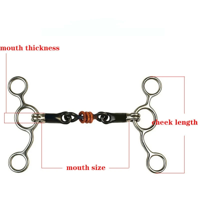 New Horse Bit Stainless Low Leverage Steel Copper Roller Loose Mouth Bit Copper Winding Stiff-Bit Copper Wire Wrapped Mouth