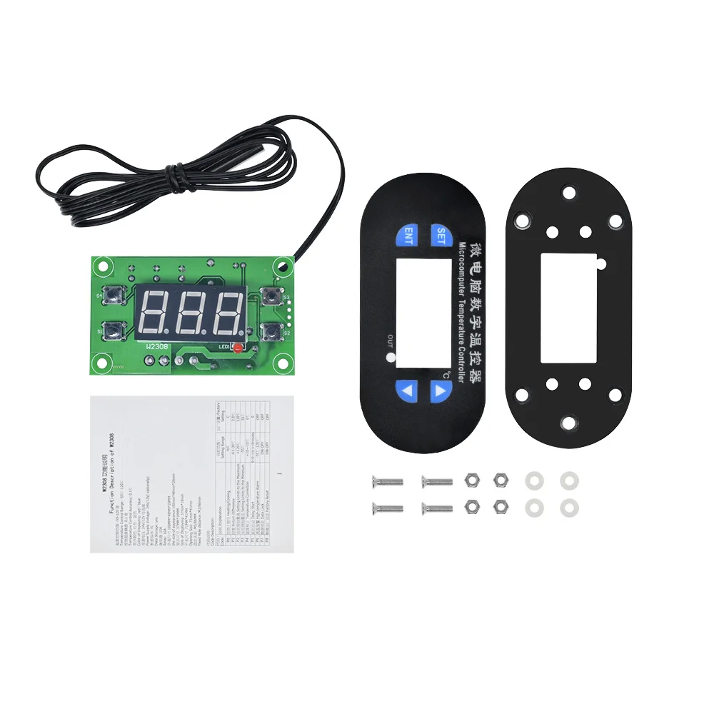 W1308 Digital Thermostat DC 12V AC 110V 220V 10A Temperature Controller Heating Cooling Control Switch NTC Sensor Probe