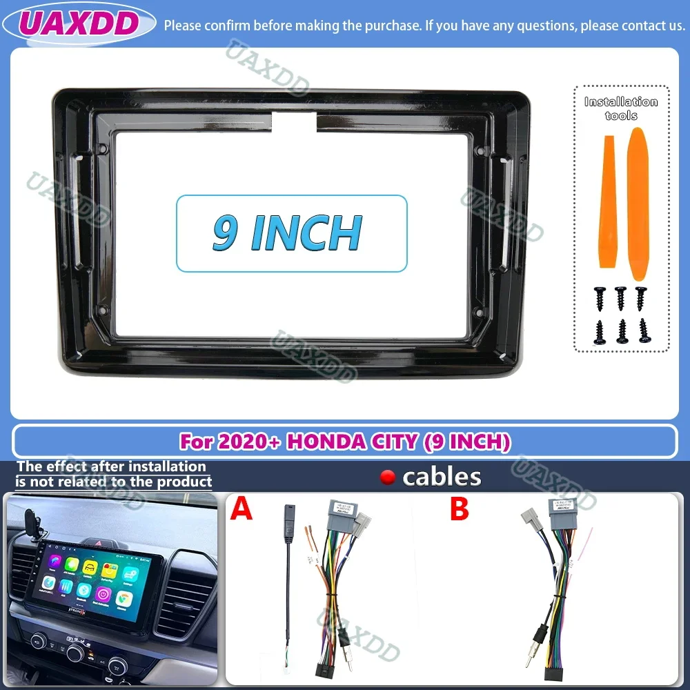 9 INCH car Android DVD player Car accessories radio trim plastic dashboard screens audio frame For HONDA CITY 2020 cable canbus