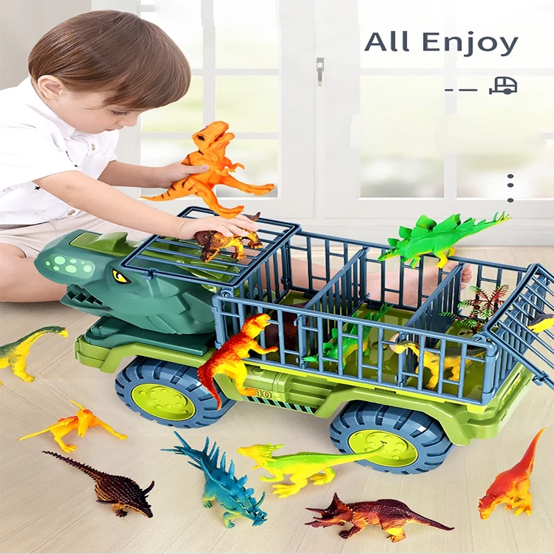 Bambini Dinosaur Car Toy Big Size Dinosaur Transport Cars for Boys Jurassic World Game Interactive Montessori Toys for Toddlers