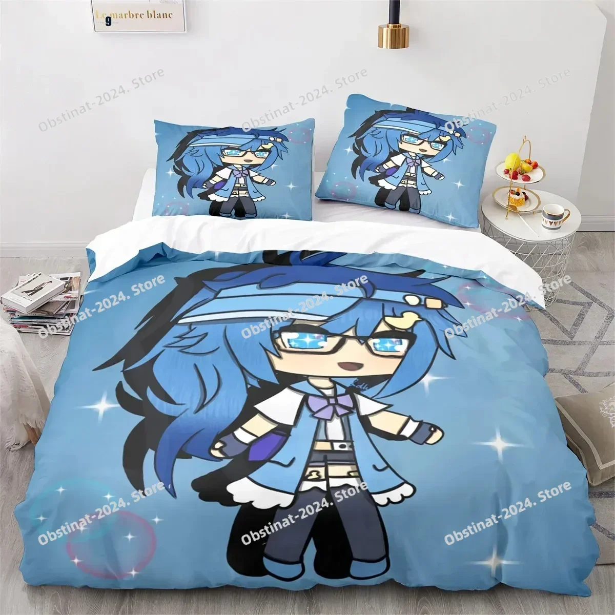 3D Anime Gacha Life Bedding Set Printed Bed Set With Pillowcase Duvet Cover Soft Single Double Queen Super King Size Bed Linen