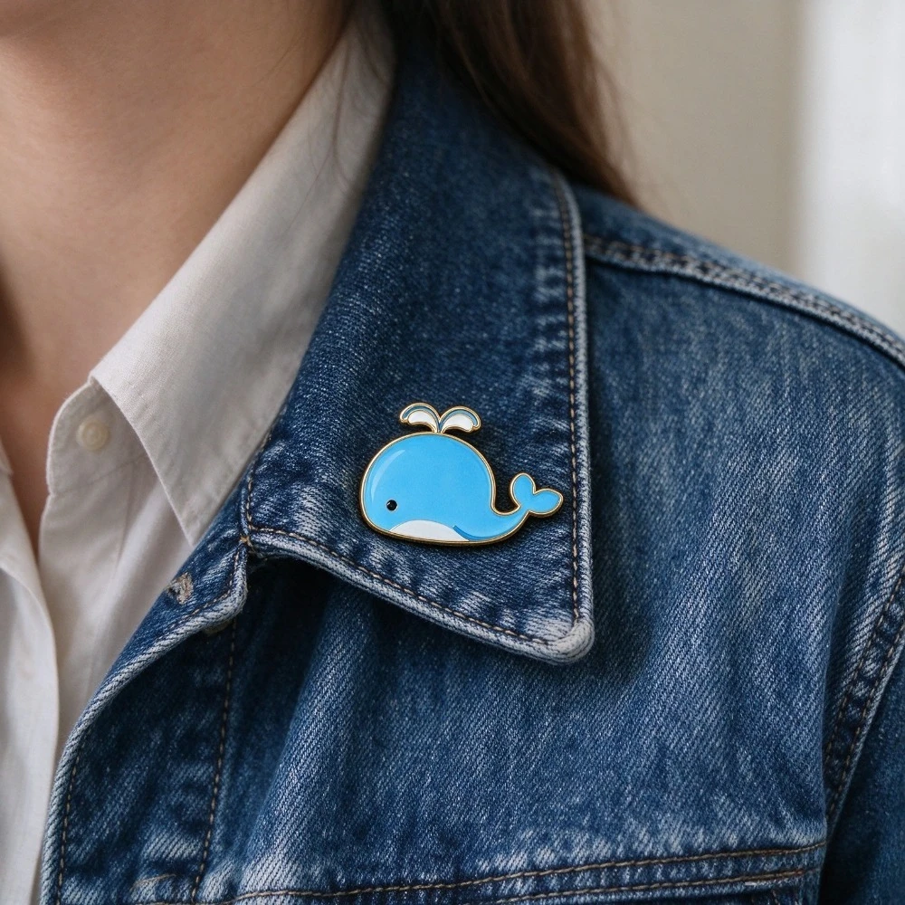 Cute Cartoon Animal Badges Enamel Pin Cat Dog Whale Frog Brooch Lapel Pins DIY Backpack Jacket Hat Decor Lovely Accessory