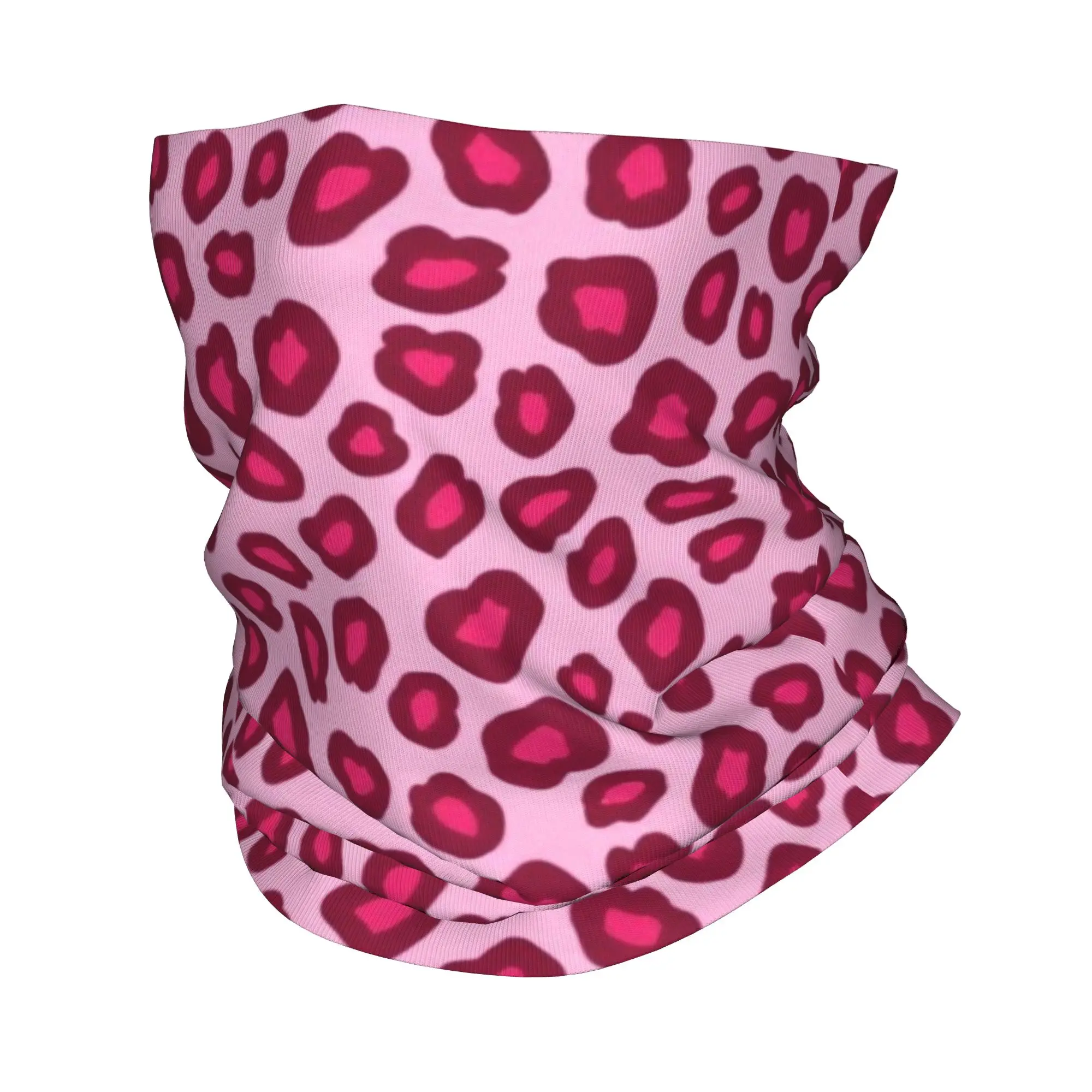 Pink Leopard Print Bandana Neck Gaiter UV Protection Face Scarf Cover Women Men  Headband Tube Balaclava