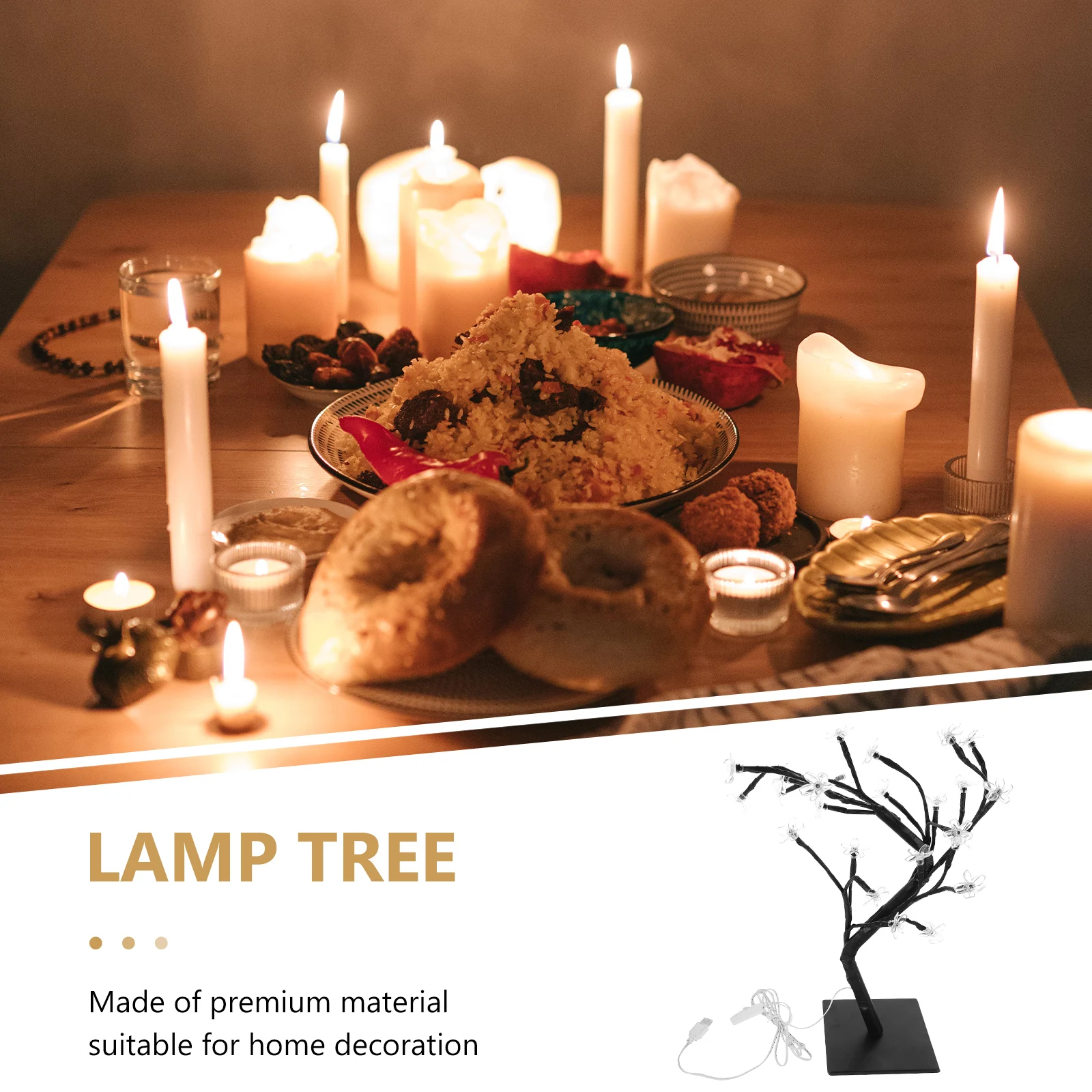 

Aesthetic Room Decor Decoration Creative Tree Light Dining Table Fiber Optic Flower