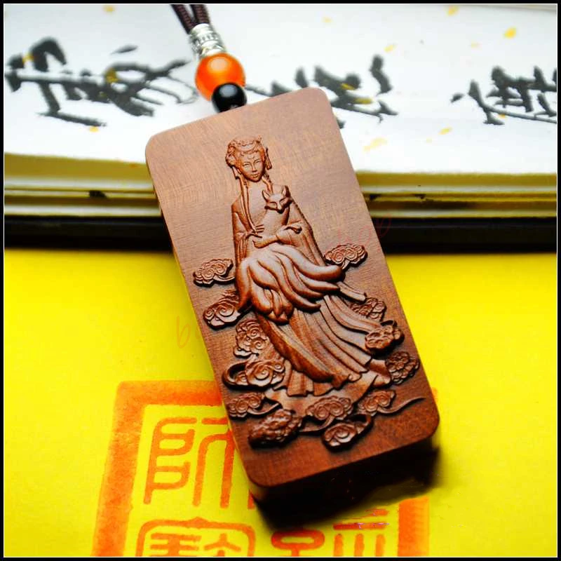 Lightning strike jujube  Nine Tailed Fox pendant,  Exquisite Taoist pendant for men and women