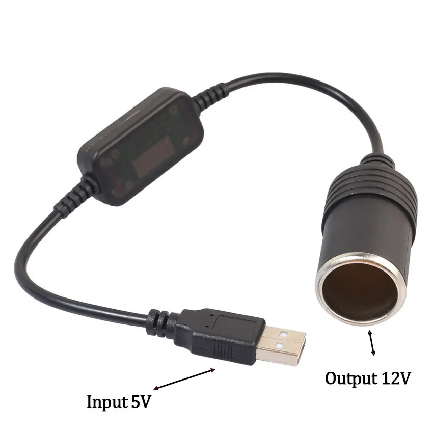 Auto Interior Accessories Plug Connector Adapter USB 5V To 12V Converter Adapter Wired Controller Charger Cable Socket