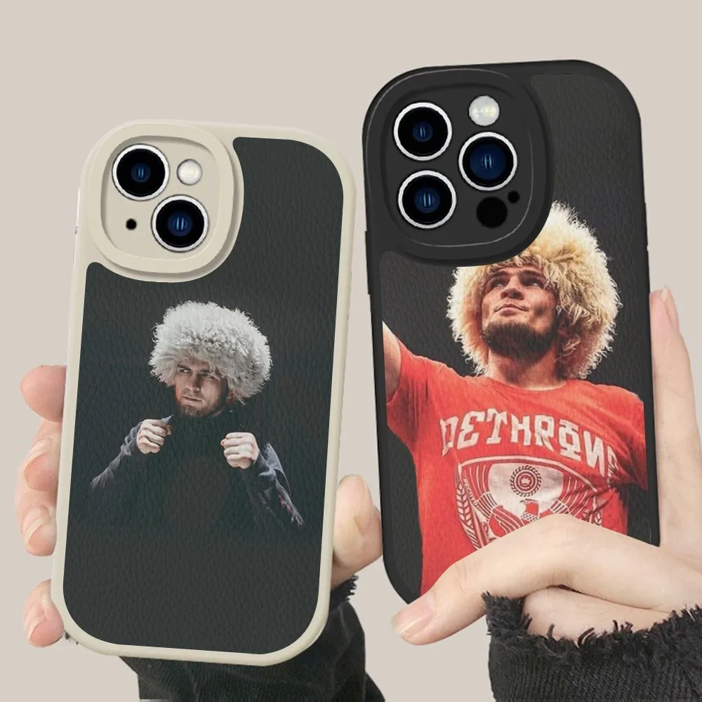 khabib nurmagomedov Phone Case Hard Leather For iPhone 14 13 12 Mini 11 14 Pro Max Xs X Xr 7 8 Plus Fundas