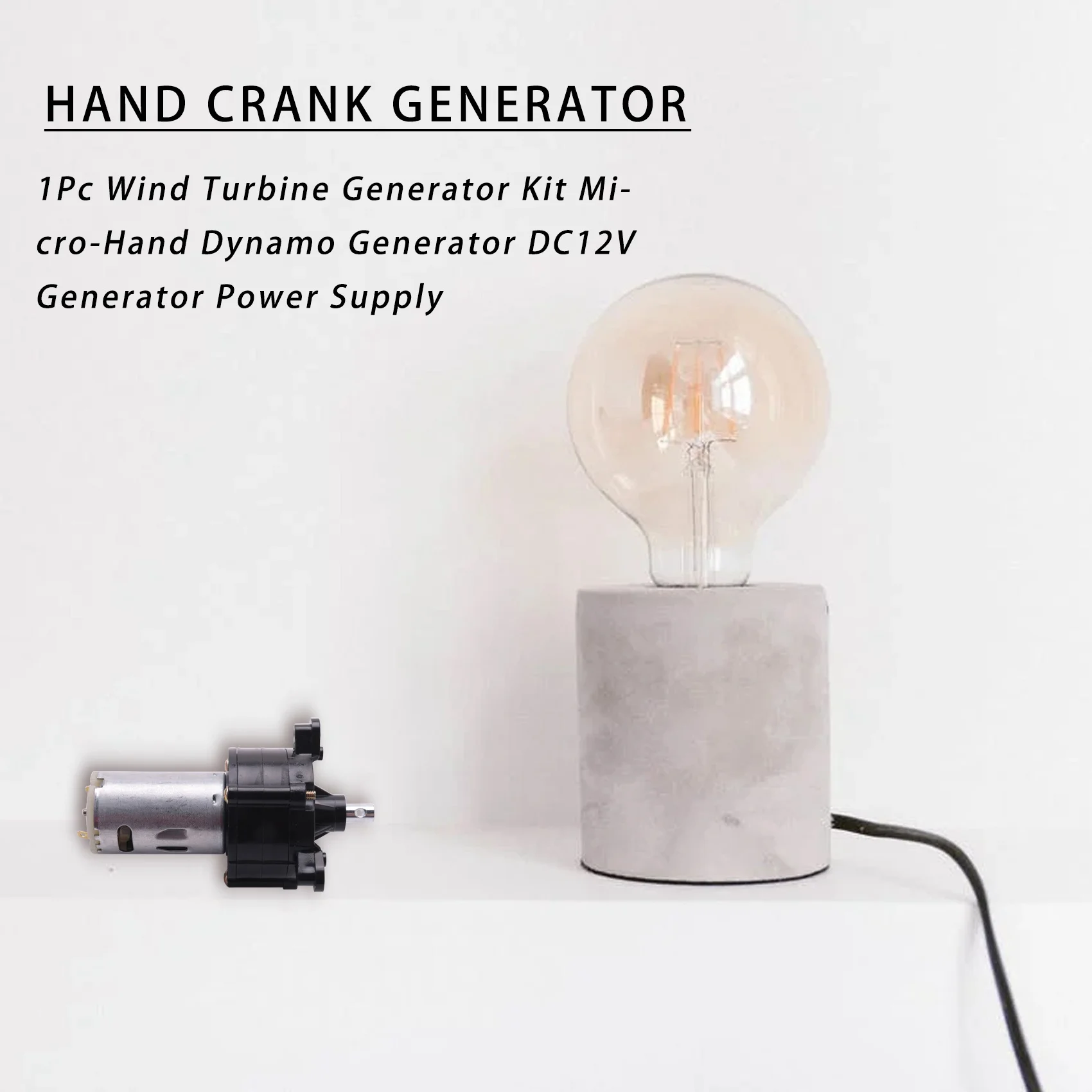 1Pc Wind Turbine Generator Kit Micro-Hand Dynamo Generator DC12V Generator Power Supply