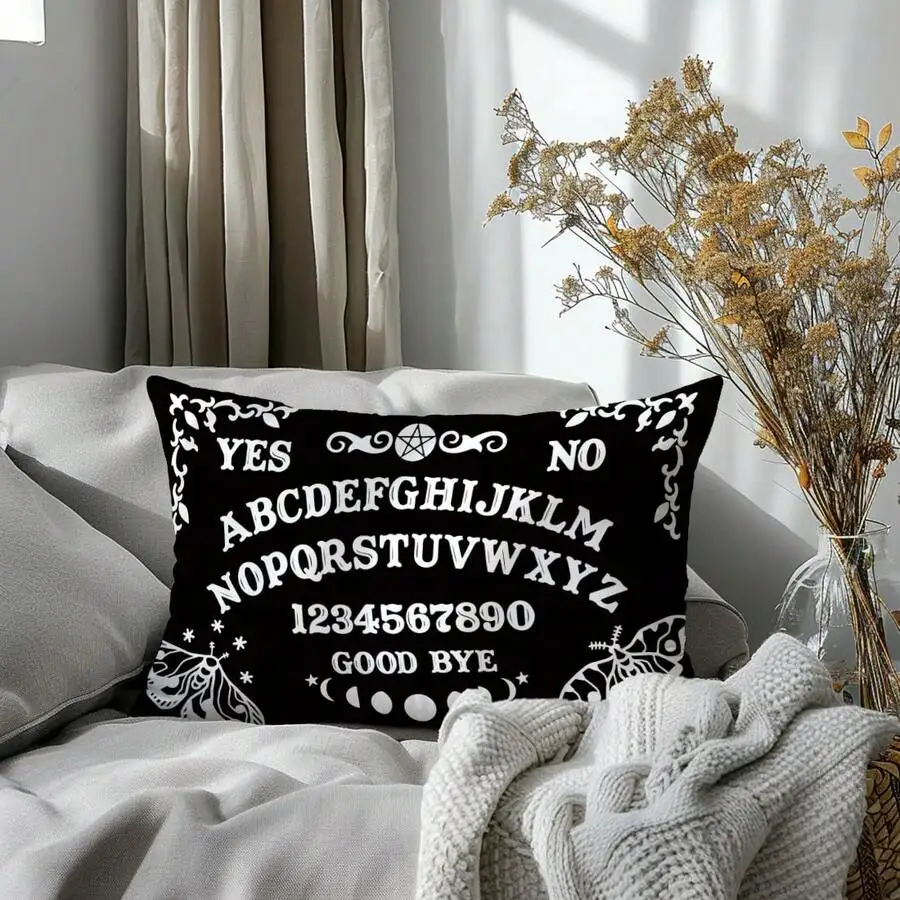 MEMNUN 1pc/2pcs Mysterious Ouija Board Pattern Black Printed Polyester Throw Pillow Cover [No Pillow Insert],