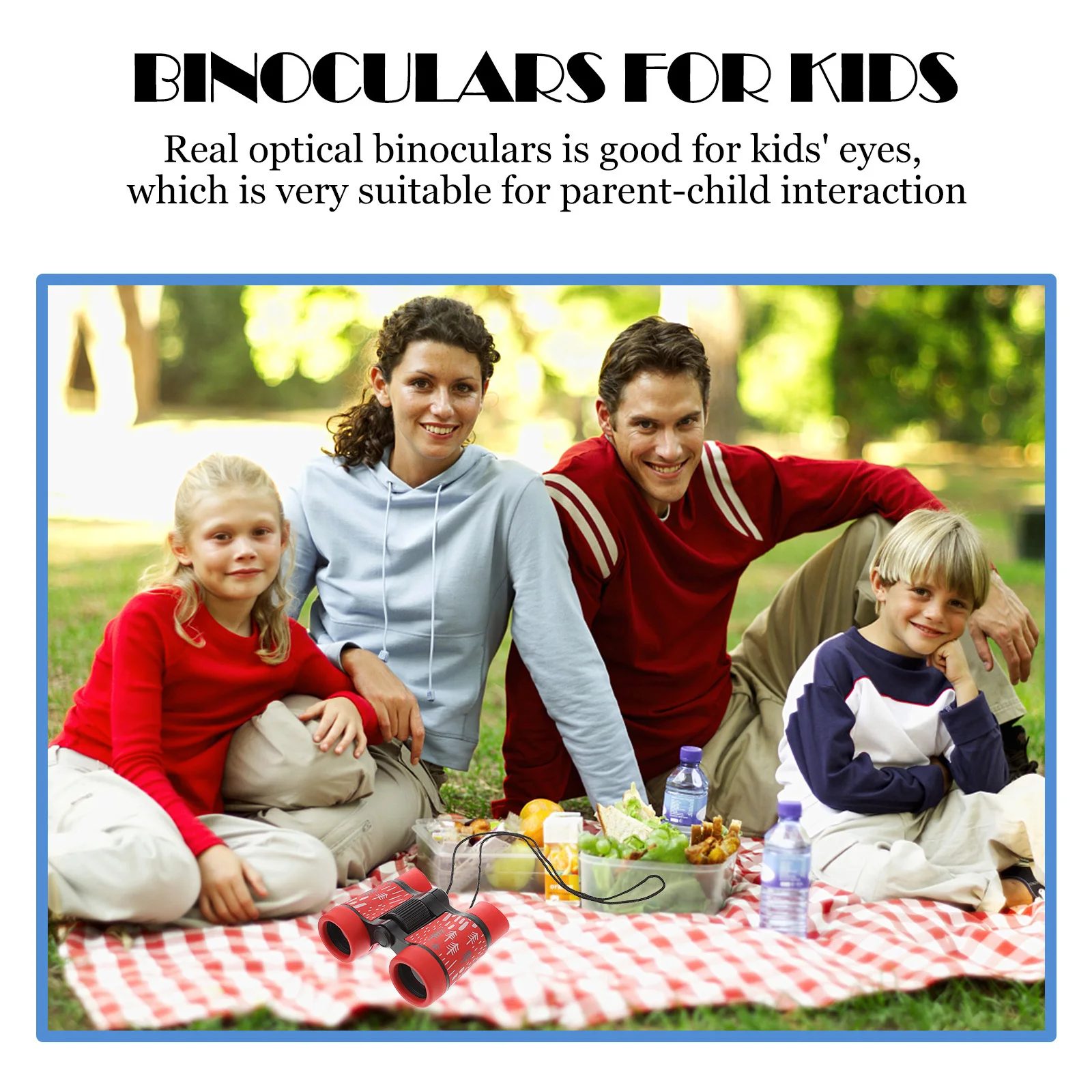 어린이용 프린트 레드 경량 방수 디자인 원거리 관측 망원경 어린이 야외 탐험 선물 아이디어