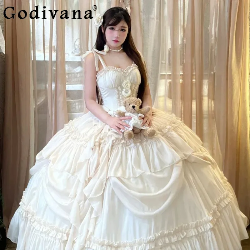 

Elegant High-end Princess Dress Summer New Woman High Waist Slim Cute Bow Maxi Dresses Birthday Party Evening Dress Ball Gown