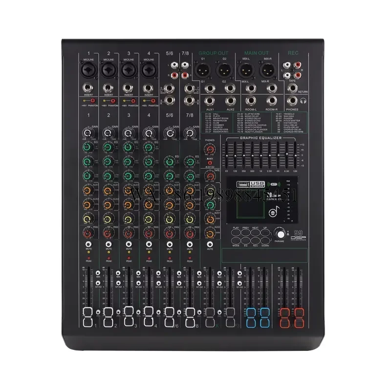 WMWMNU MC 8-Channel 99DSP Effects Professional Audio Mixer Audio Sound Cards Mixers Dj Controller/audio Console Mixer DJ