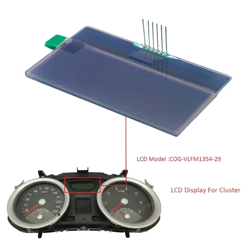 Instrument Cluster Screen for Megane II Dashboard Readout Repair, LCD Replacement Panel for Worn Faulty Display Service and