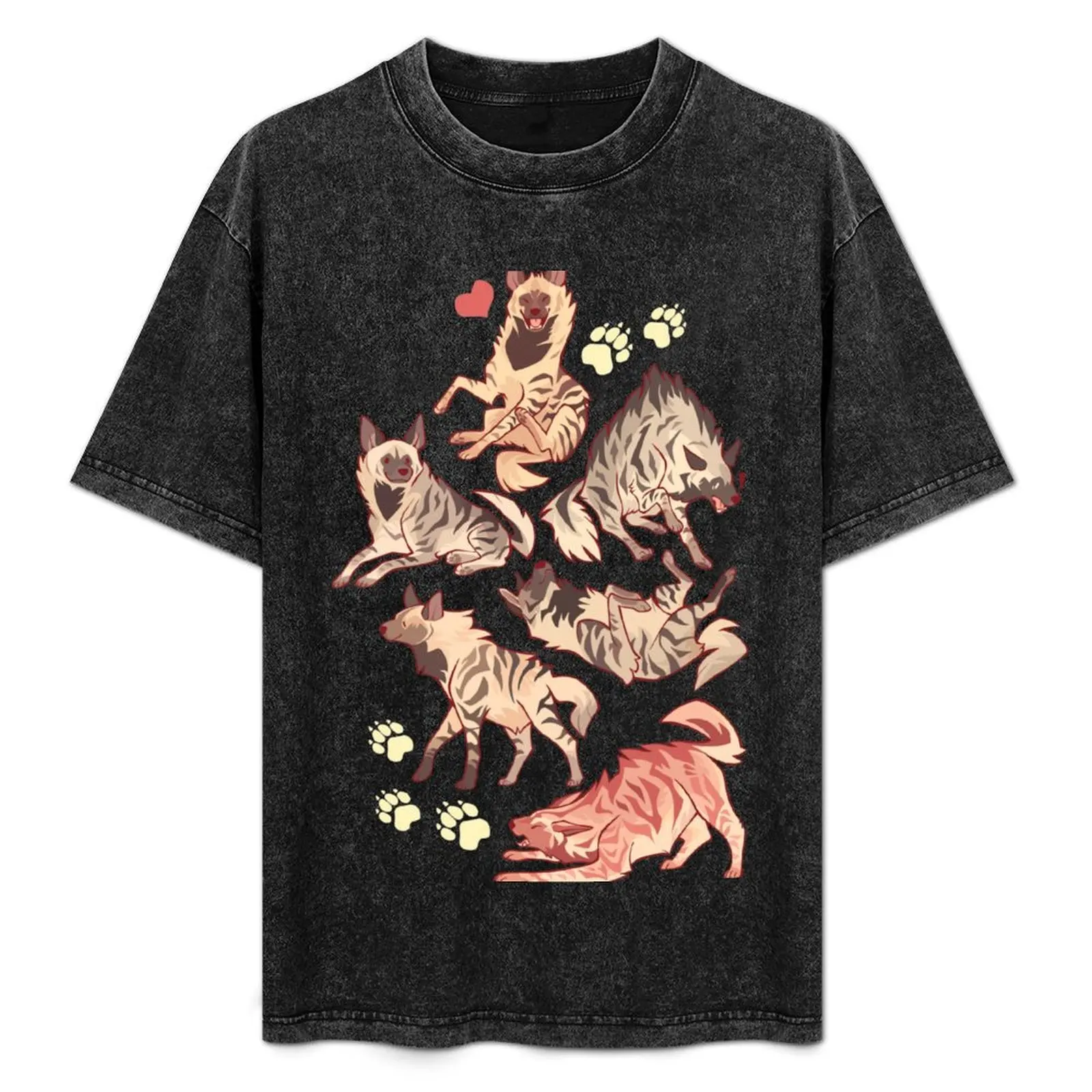 

Striped hyena no text T-Shirt oversized graphic tee anime clothes t shirts for men pack