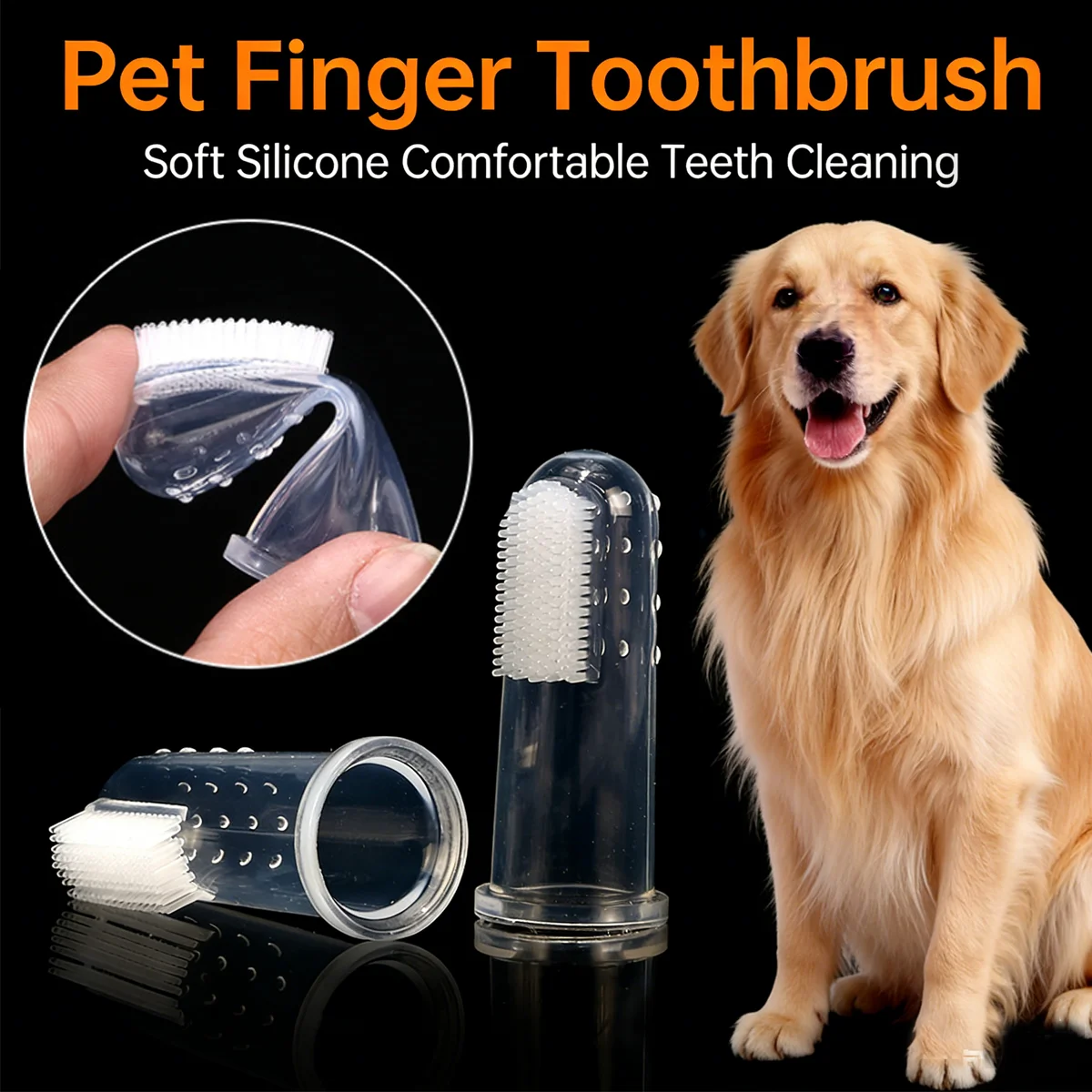 

1 Pc Pet Silicone Fingers Toothbrush For Cats & Dogs Removes Tartar Odors Soft and Safe Dog Cleaning Supplies