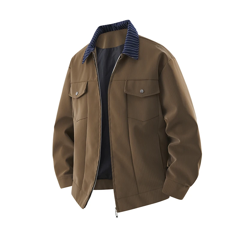 

2025 Autumn Winter New Plus Size Men's PU Leather Workwear Biker Jacket Stand Collar Motorcycle Coat